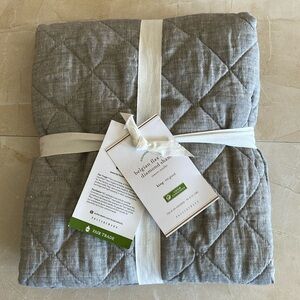 Pottery Barn Belgian Flax Linen Diamond Sham King Flagstone, NWT